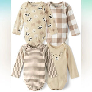 NWT The Children's Place 4 Pack of Long Sleeve Bodysuits